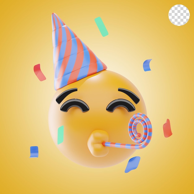 emoji de cara de festa ícone e ilustração 3D