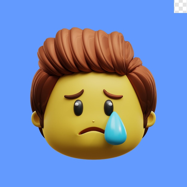 PSD emoji de cara triste ilustração 3d