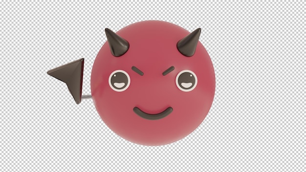 Emoji de diabo de vista frontal.