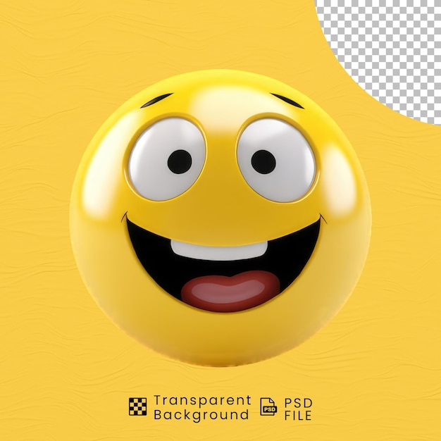 Emoji de emoção feliz com fundo transparente