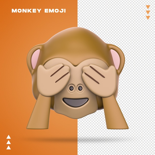 PSD emoji de macaco realista