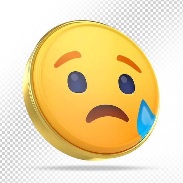 Emoji de reação do facebook 3d triste