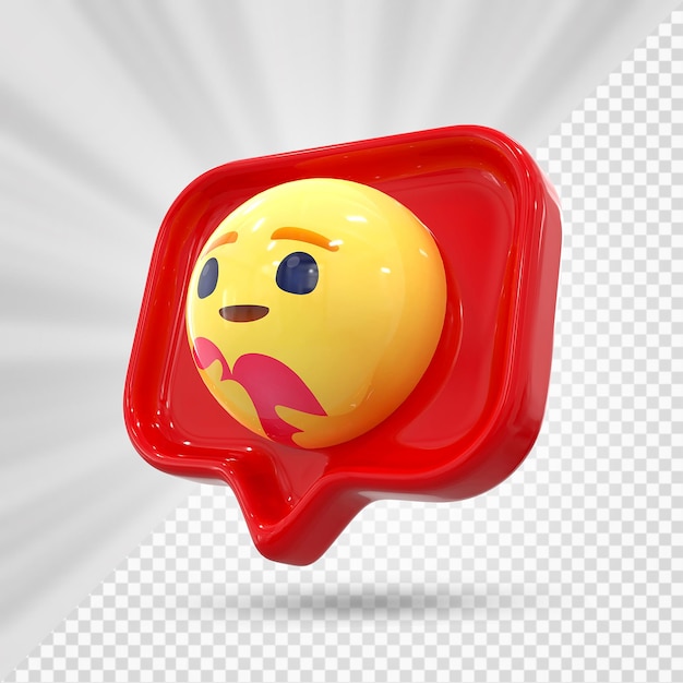 Emoji de reação do Facebook renderização 3d