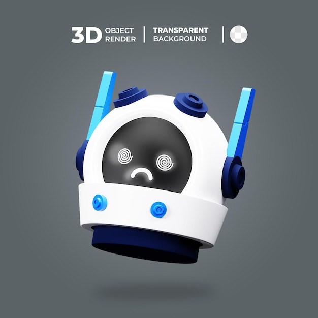 Emoji de robô triste em 3d