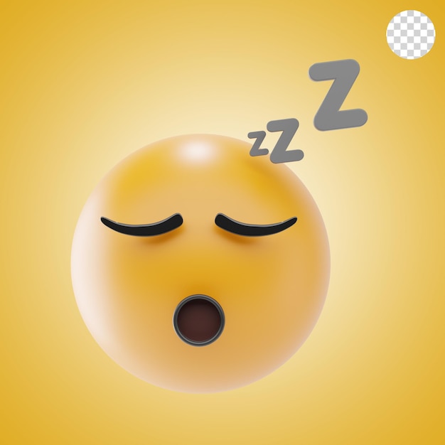 emoji de rosto adormecido ícone e ilustração 3D