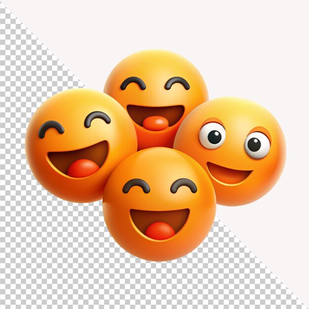 Emoji de rosto feliz em fundo transparente