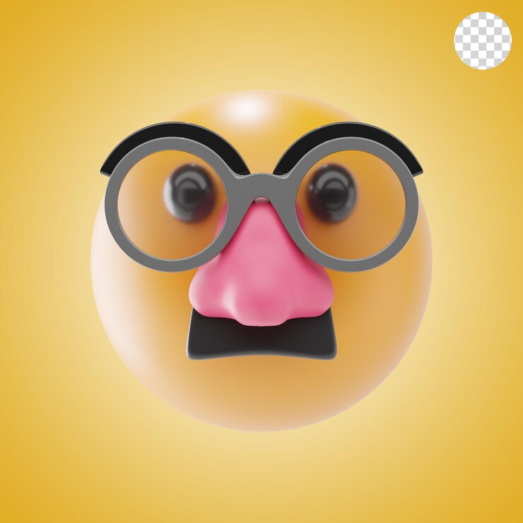 PSD emoji di faccia travestita icona 3d e illustrazione