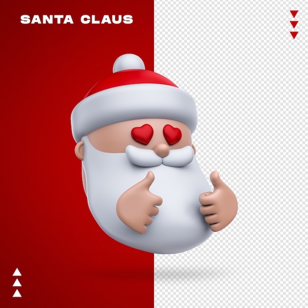 Emoji du père Noël dans le rendu 3D