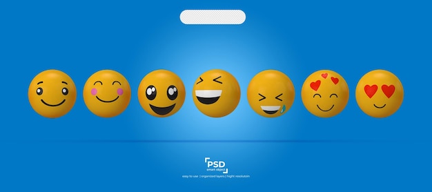 Emoji e icone 3D su sfondo trasparente II