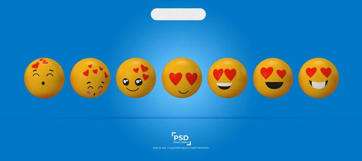 PSD emoji e iconos 3d sobre fondo de transparencia iii