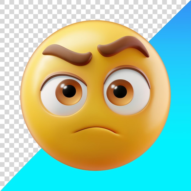 Emoji eines wütenden Gesichts mit erhobenen Augenbrauen