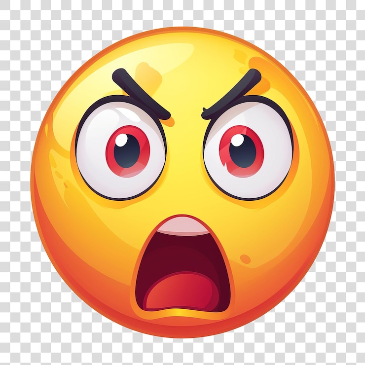 PSD emoji enojado aislado en fondo transparente png