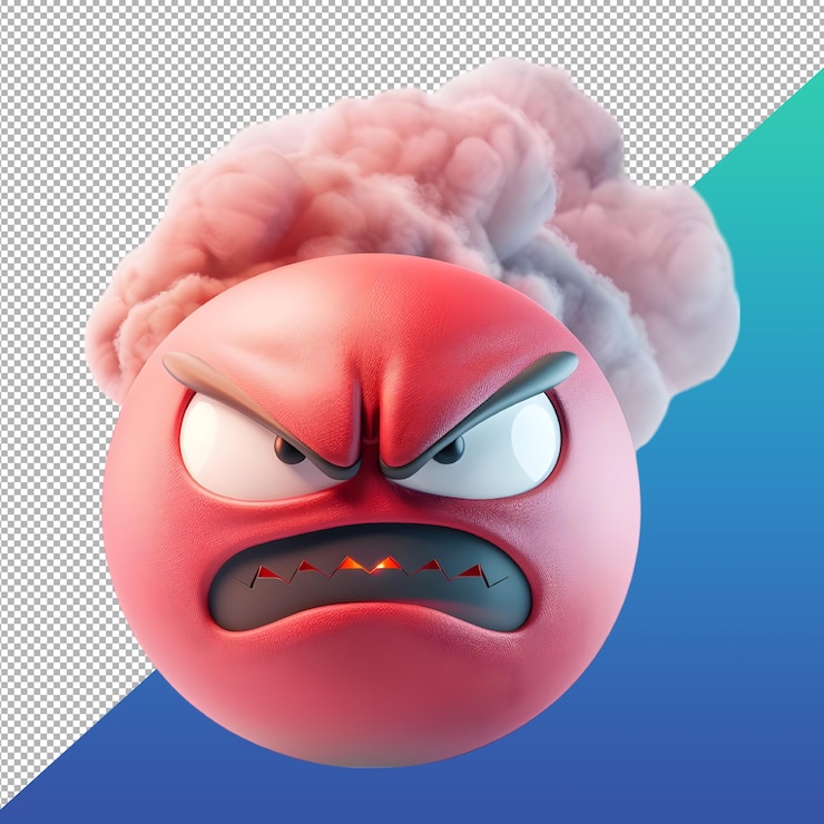 PSD emoji de expresión enojada