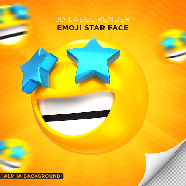 Emoji Face Star Rendu 3d