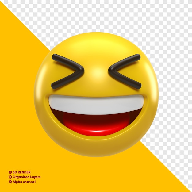 PSD emoji feliz 3d para componer