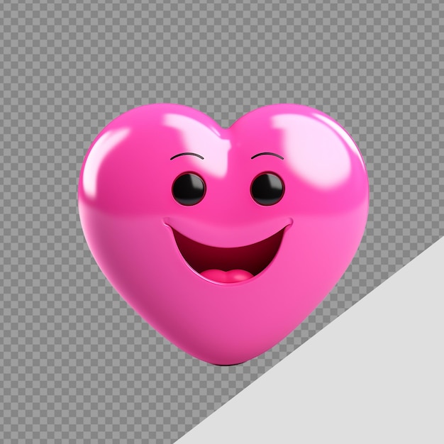 PSD el emoji de forma de amor png aislado en un fondo transparente