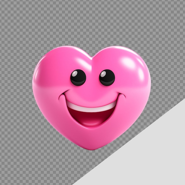 PSD el emoji de forma de amor png aislado en un fondo transparente