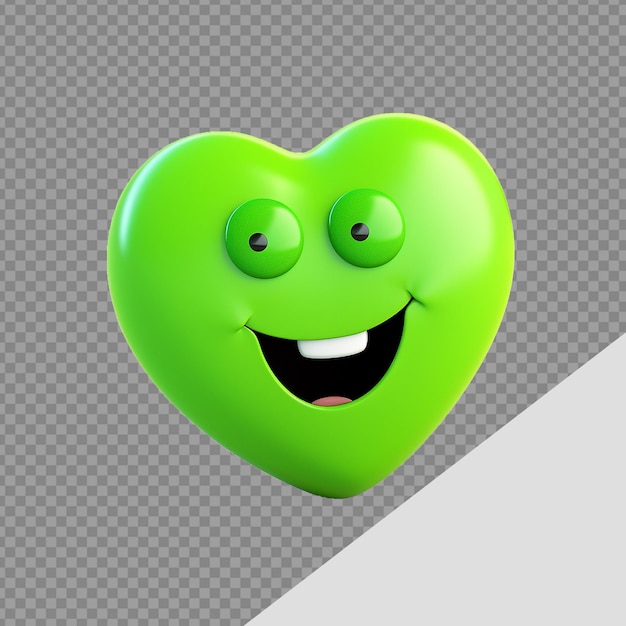 El emoji de forma de amor png aislado en un fondo transparente