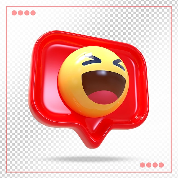 Emoji haha 3d com estilos vermelhos