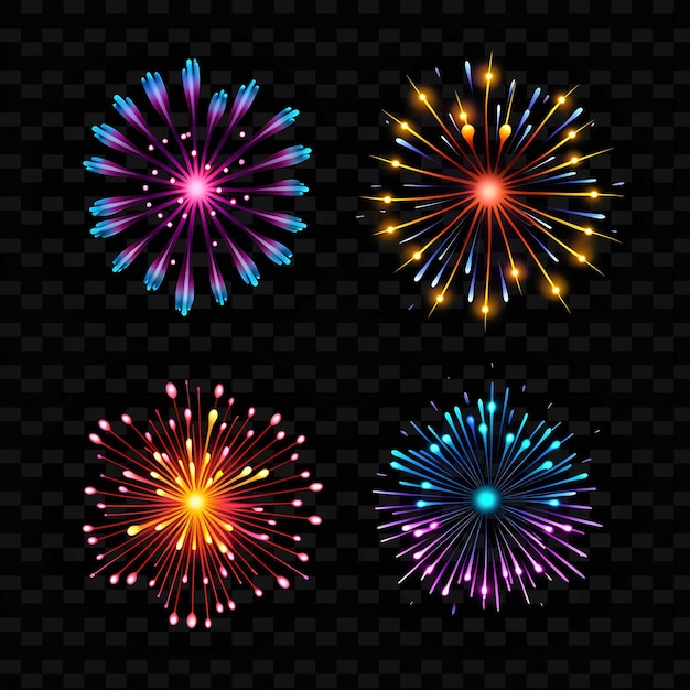 PSD emoji d'icône de feux d'artifice png avec des lignes d'éblouissement de célébration et de néon e festive y2k en forme accrocheuse