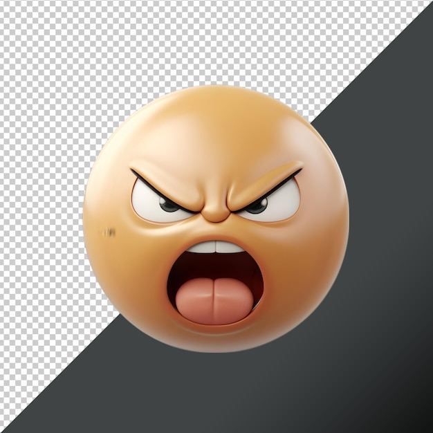 PSD emoji irritado em imagem png de fundo transparente