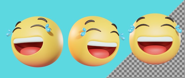 Emoji Lauging con lágrimas 3D Render 3D Ilustración