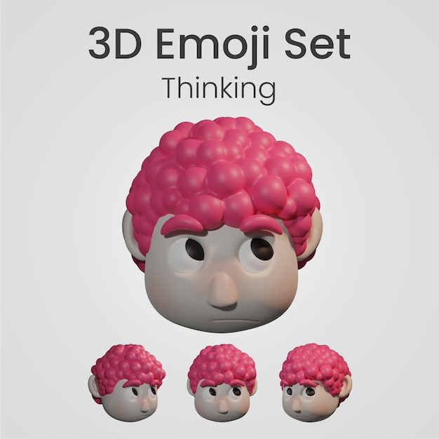 Emoji lindo 3D confundido y pensando en poner los ojos en blanco