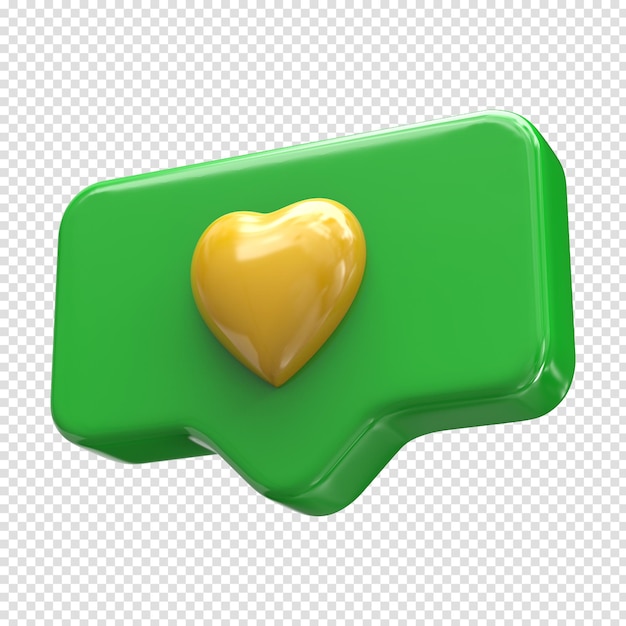 Emoji Loved Heart 3d Brésil Drapeau Couleurs Vert Et Jaune