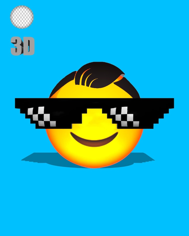 PSD emoji mit brille und haar