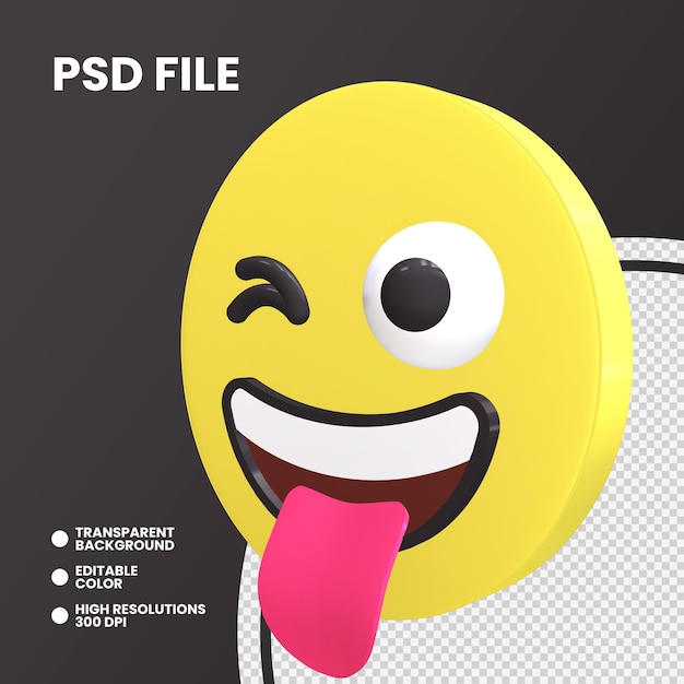 PSD emoji münze 3d rendering isoliert