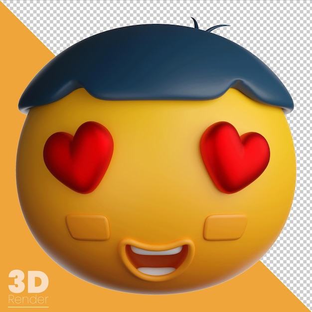 PSD emoji de ojos de corazon