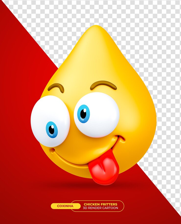 PSD emoji pollo frito coxinha comida brasileña emoji personaje de dibujos animados en 3d render