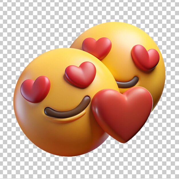 PSD un emoji qui embrasse un autre emoji avec amour