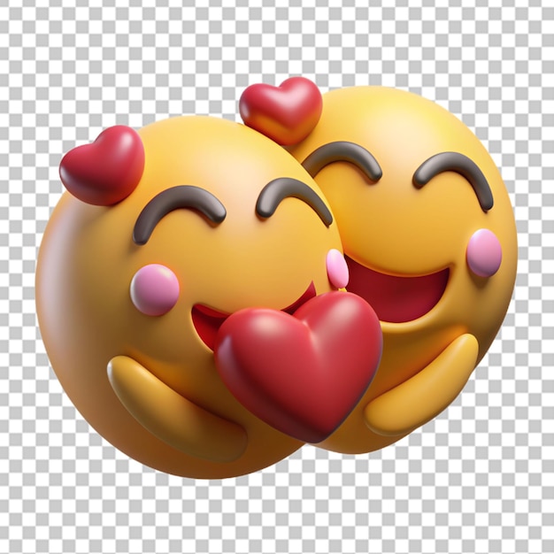 PSD un emoji qui embrasse un autre emoji avec amour