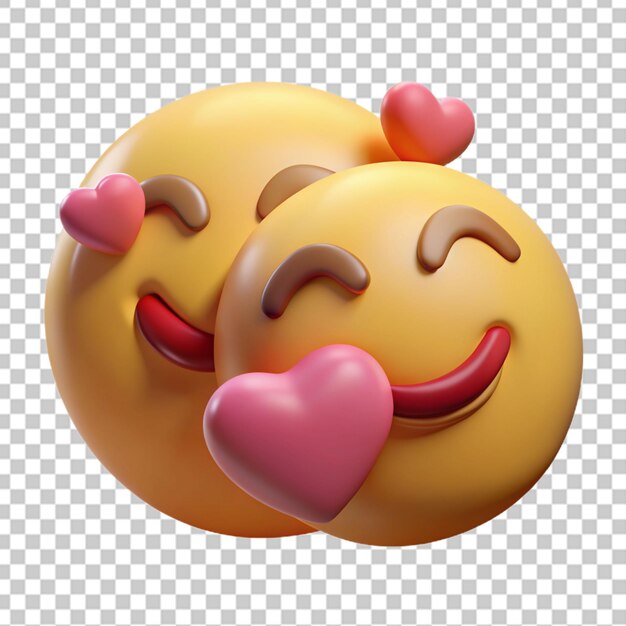 Un Emoji Qui Embrasse Un Autre Emoji Avec Amour