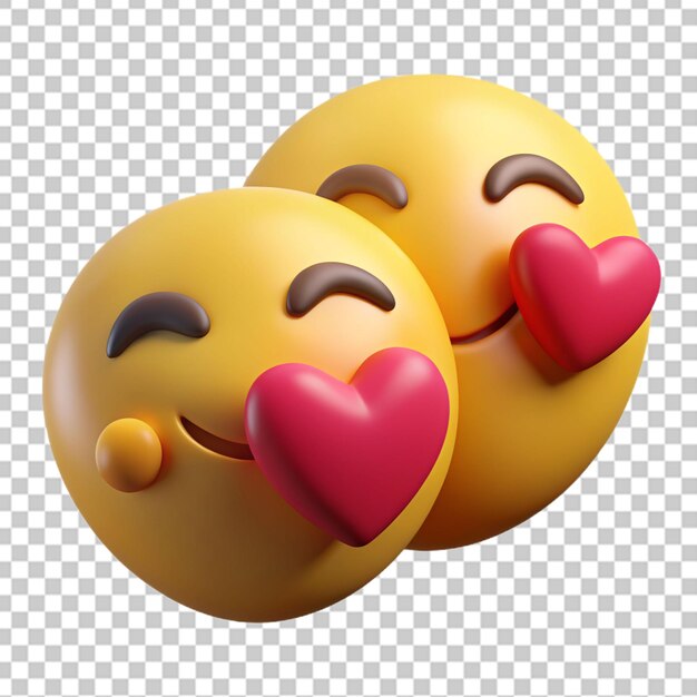 PSD un emoji qui embrasse un autre emoji avec amour