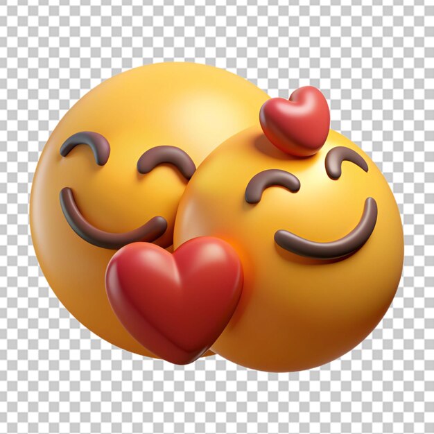 PSD un emoji qui embrasse un autre emoji avec amour