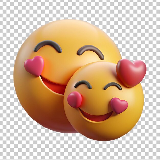 PSD un emoji qui embrasse un autre emoji avec amour