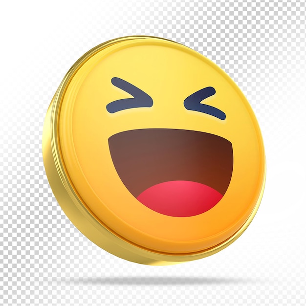 Emoji de reacción de Facebook en 3D jaja