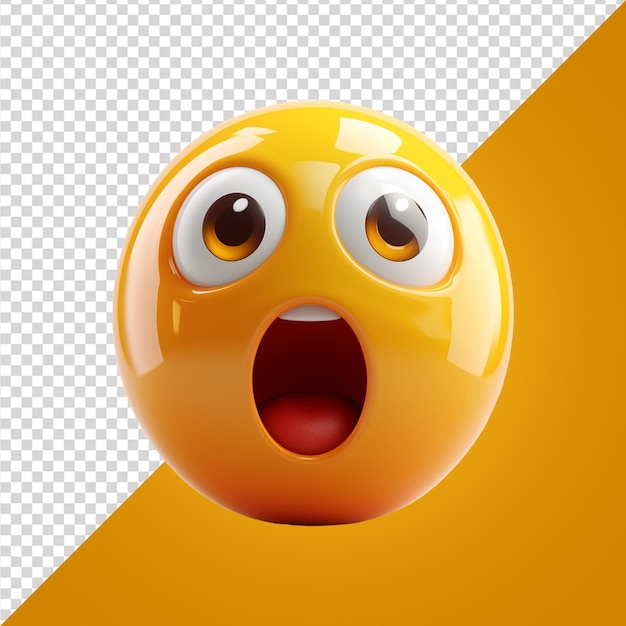 Emoji de reacción de renderizado 3D en un fondo transparente