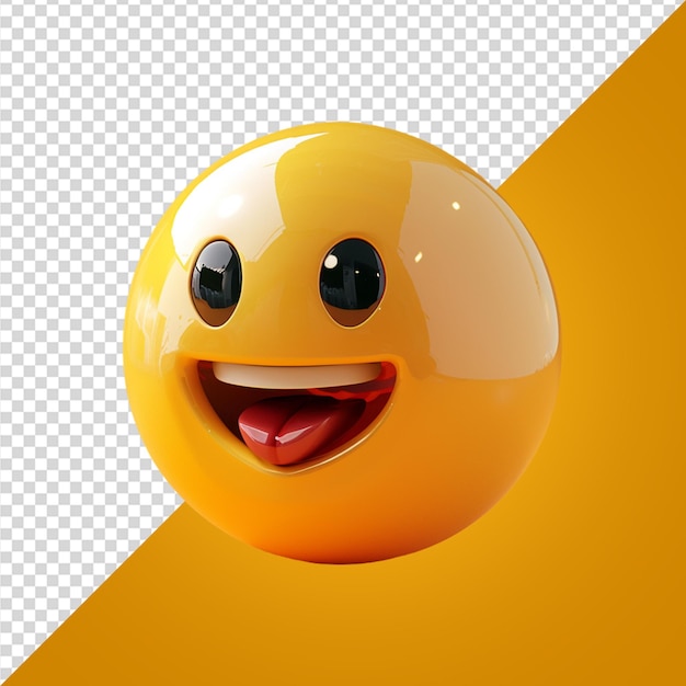 Emoji de reacción de renderizado 3D en un fondo transparente