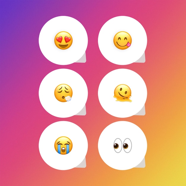 PSD emoji-reaktion auf instagram