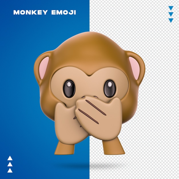 PSD emoji de singe réaliste