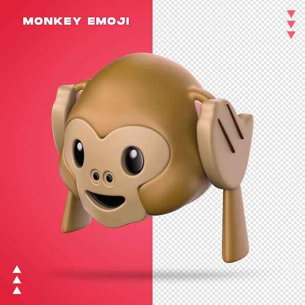 PSD emoji de singe réaliste