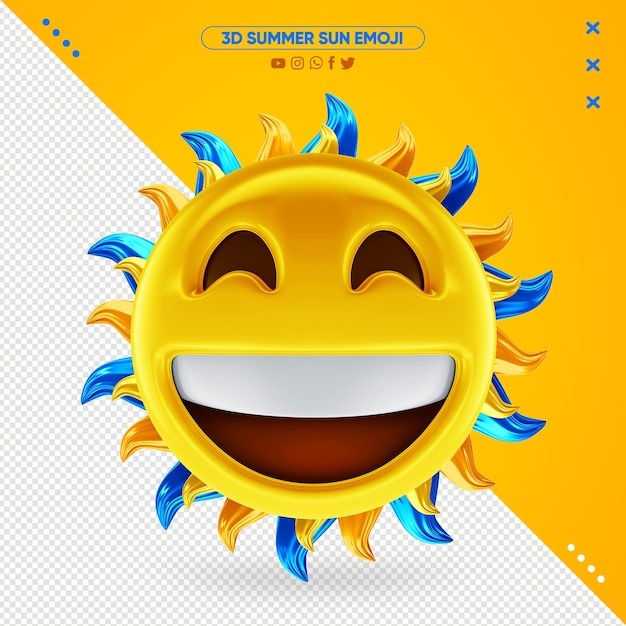 PSD emoji soleil d'été