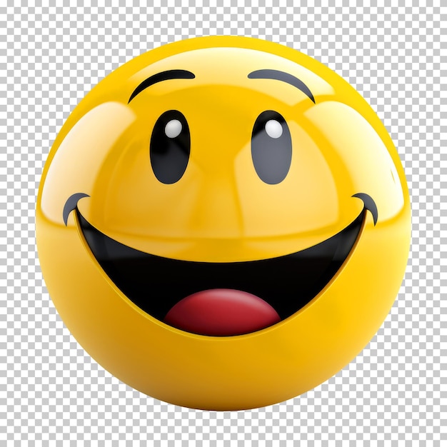 PSD emoji sonriente feliz aislado sobre fondo transparente