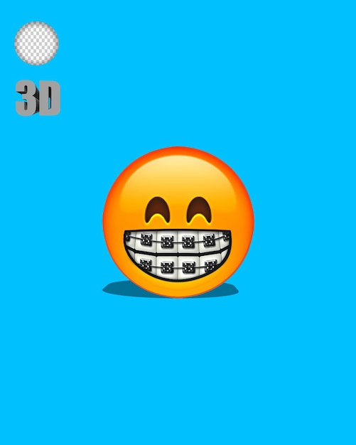 Emoji sorridente con apparecchi ortodontici