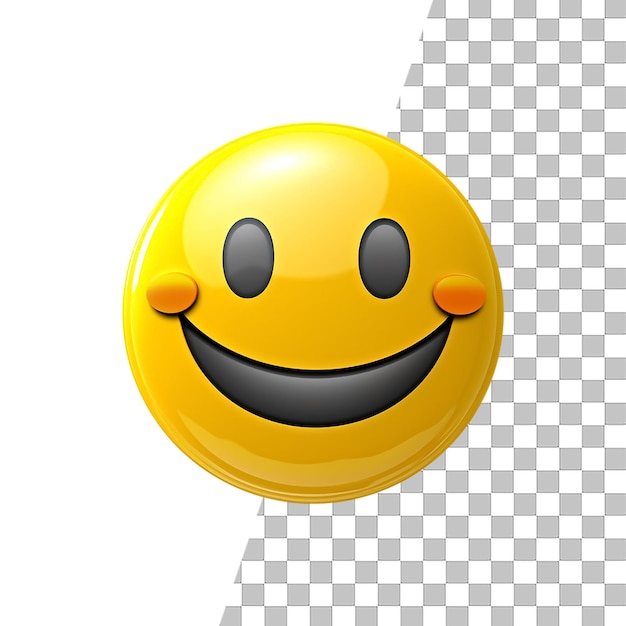 PSD emoji sorriso amarelo com fundo transparente