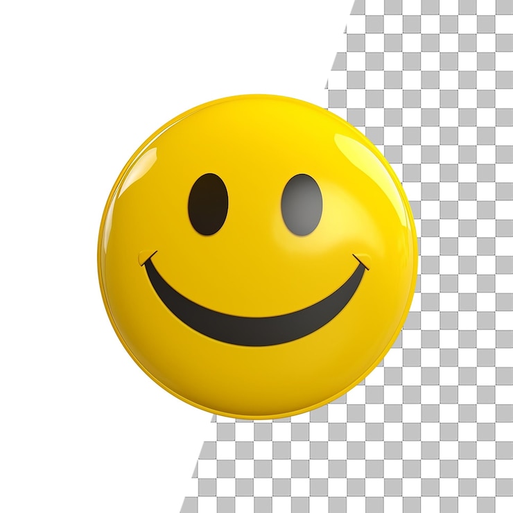 PSD emoji sorriso amarelo com fundo transparente