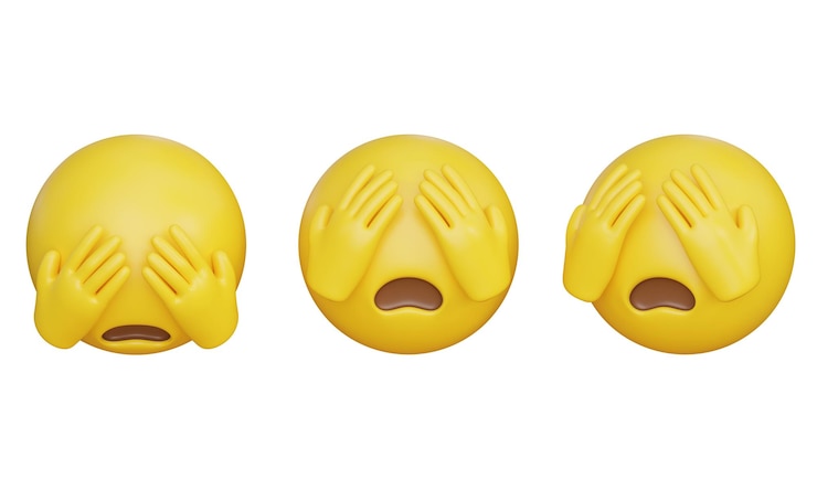PSD emoji surpreso com a mão no rosto icon 3d